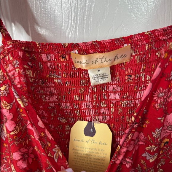 Band of the free red floral tiered babydoll dress - Picture 3 of 6